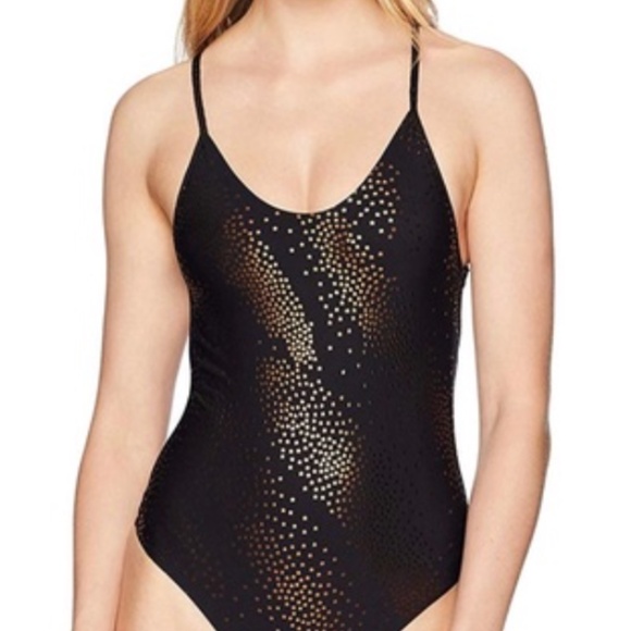 PilyQ Gold Star Metallic Farrah Swimsuit - Size S‎ - New With Tags. - Picture 2 of 15